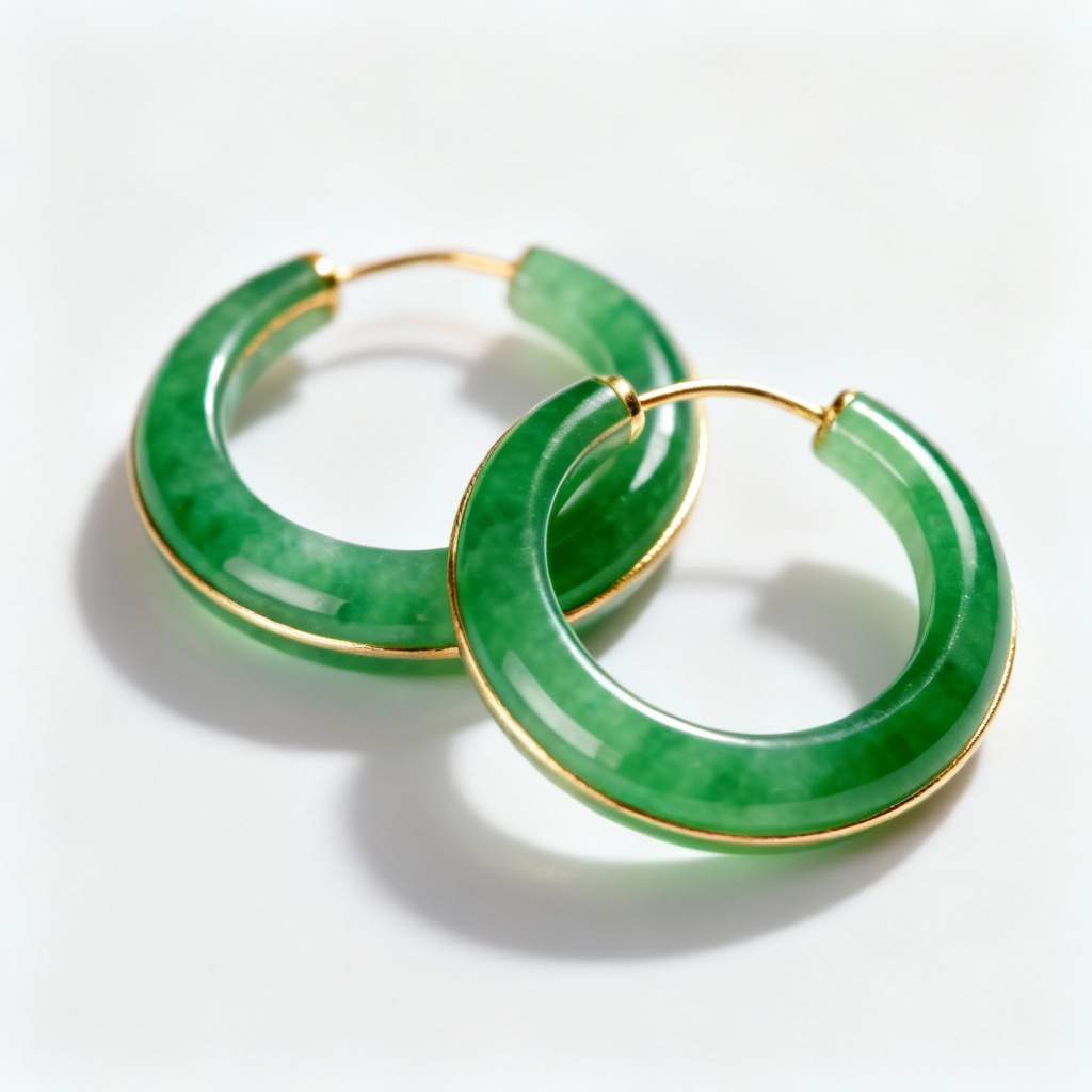 AI Classic Jade Hoop Earrings
