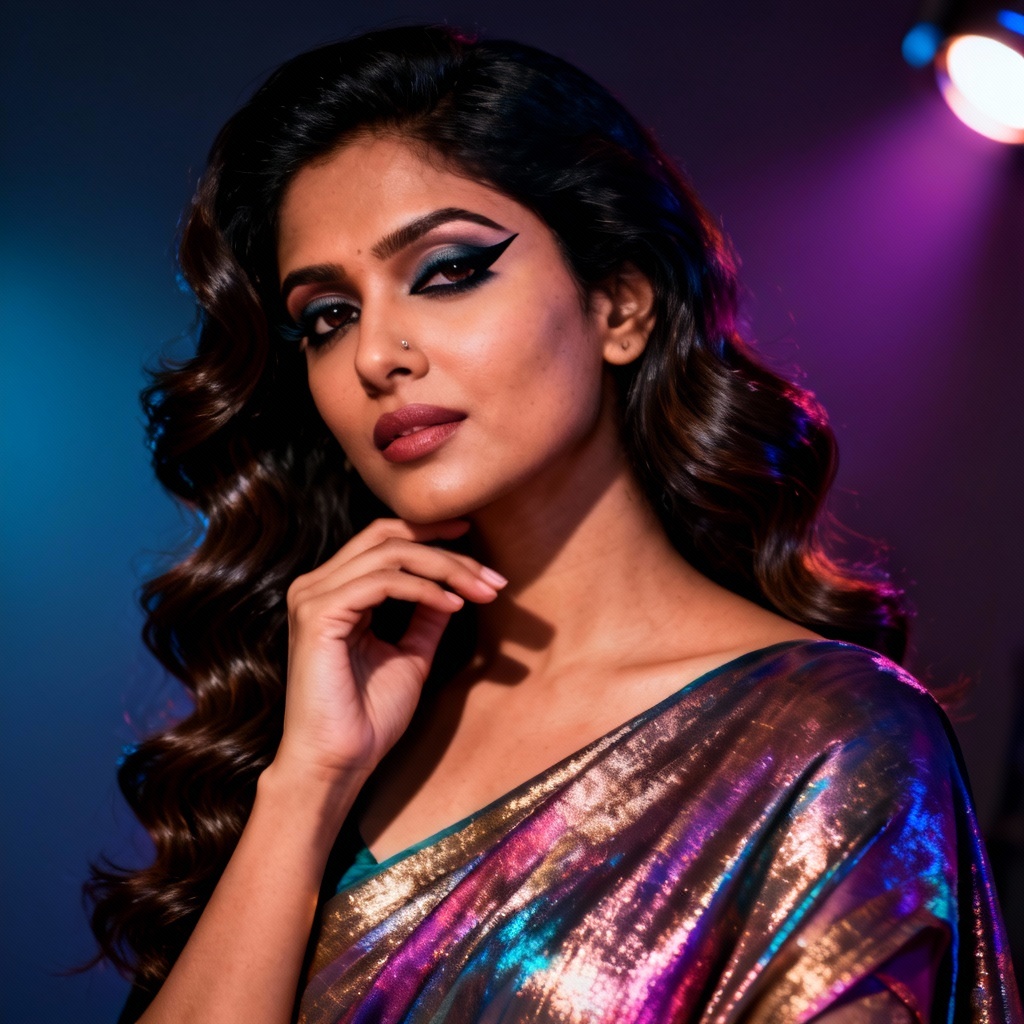 AI glamorous studio portrait inspired by Bollywood aesthetics