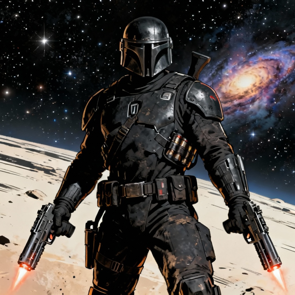 AI Galactic Bounty Hunter Character