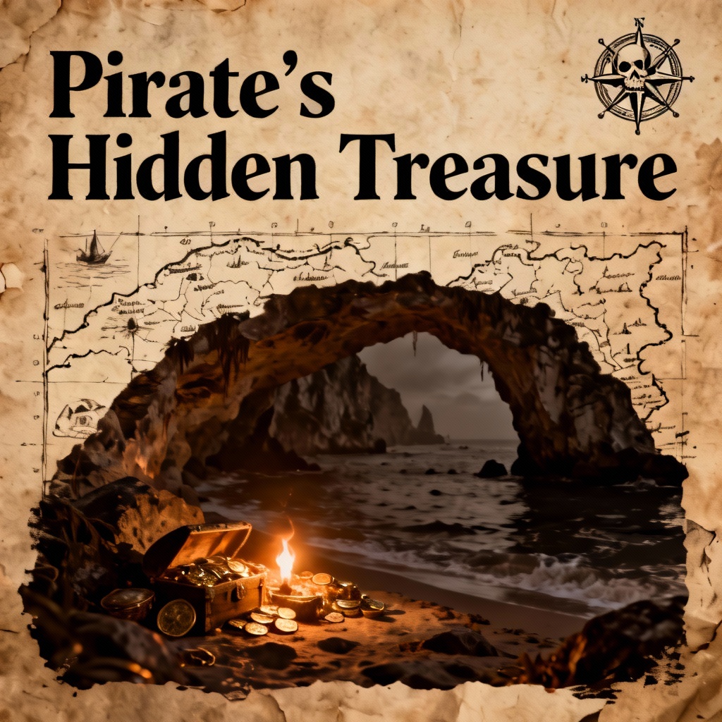 AI adventurous theme pirate treasure cove