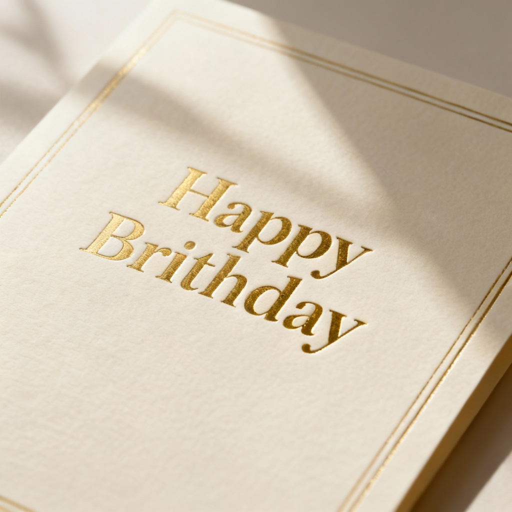 Gold foil minimal happy brithday invitation