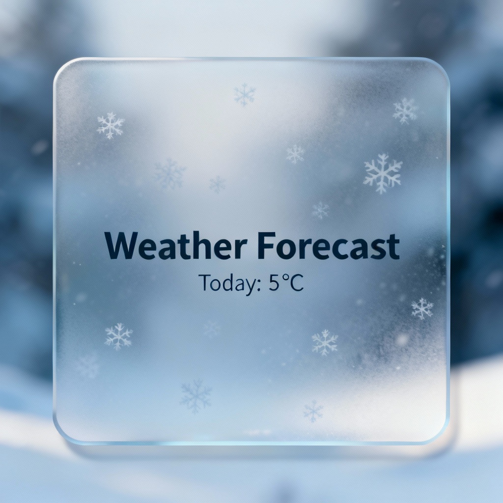 AI Winter UI Card With Frosted Glass