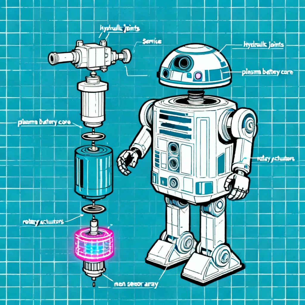 AI robot blueprint schematic