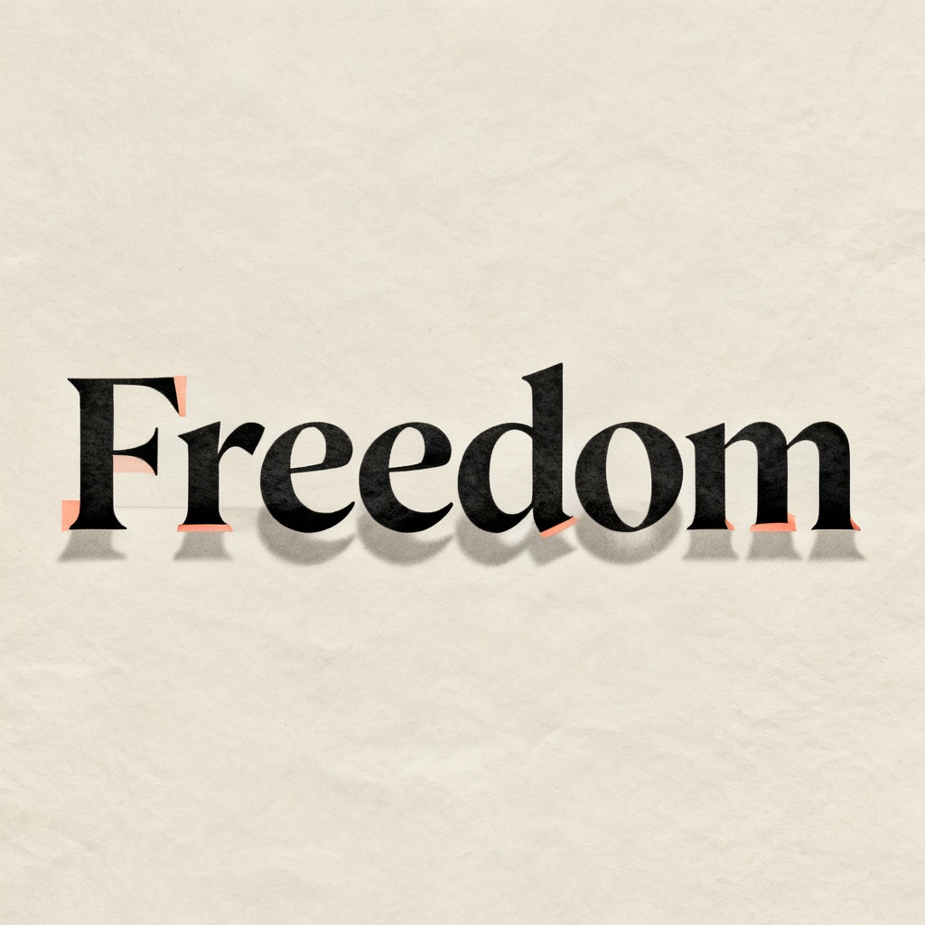 AI freedom quote poster with bold typography