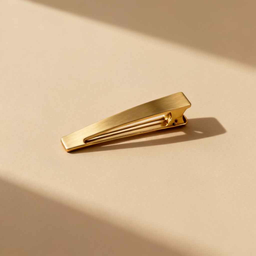 AI minimalist gold barrette hairpin