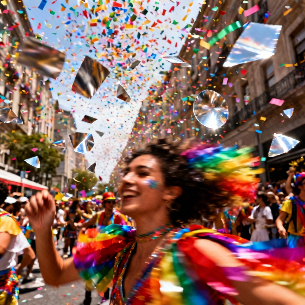 AI Rainbow Pride Confetti Overlay
