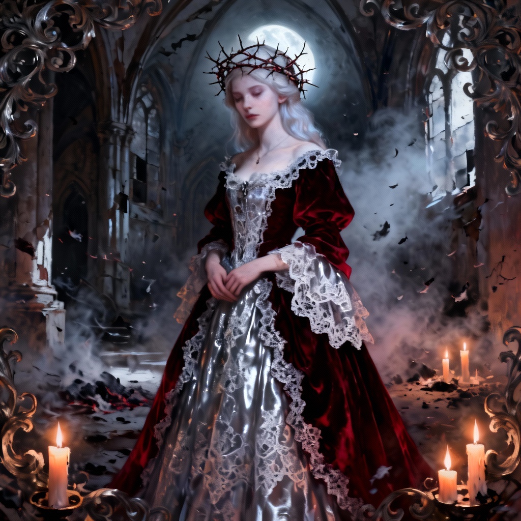 AI Gothic Fairytale Princess with Thorn Crown