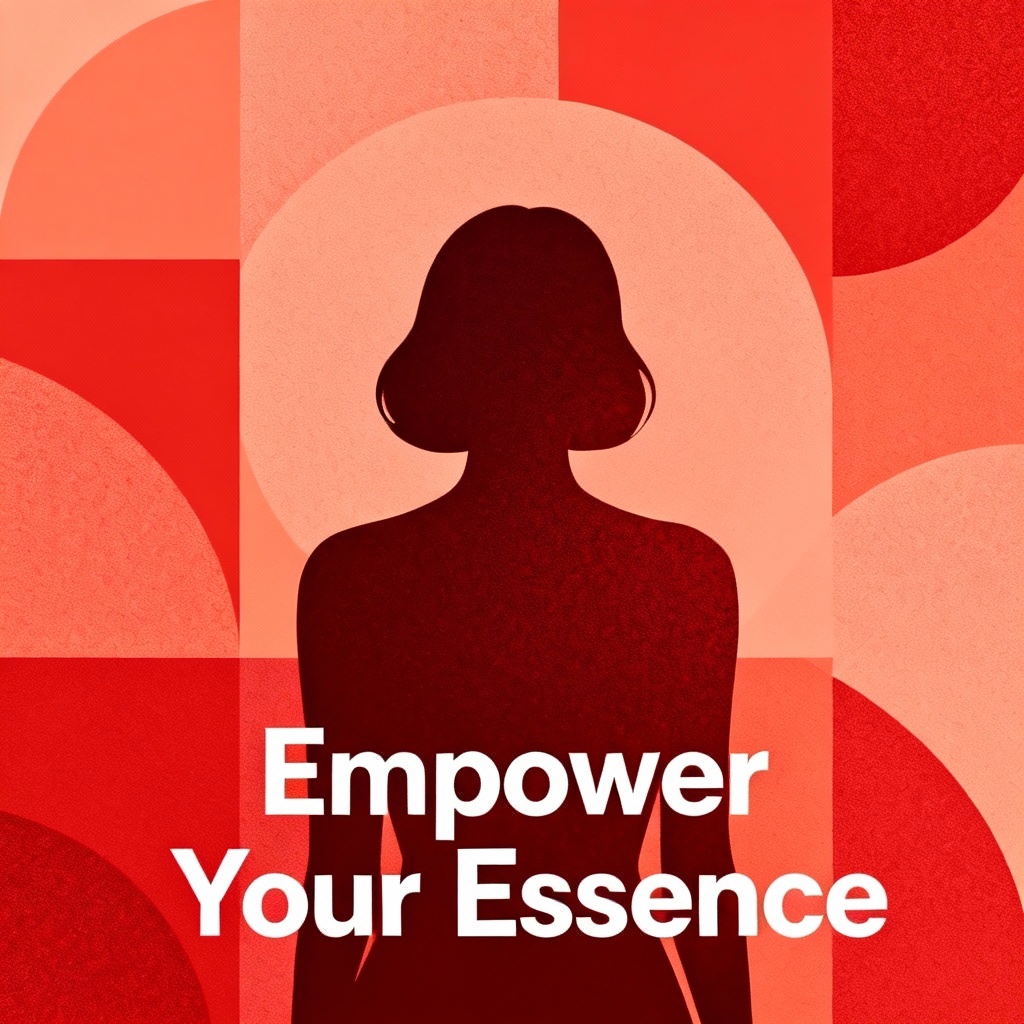 AI minimalist feminist poster with bold shapes and strong silhouette