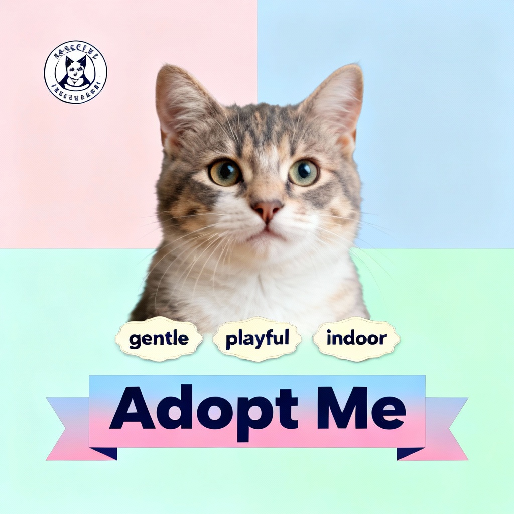 AI adoption profile card for a shelter cat