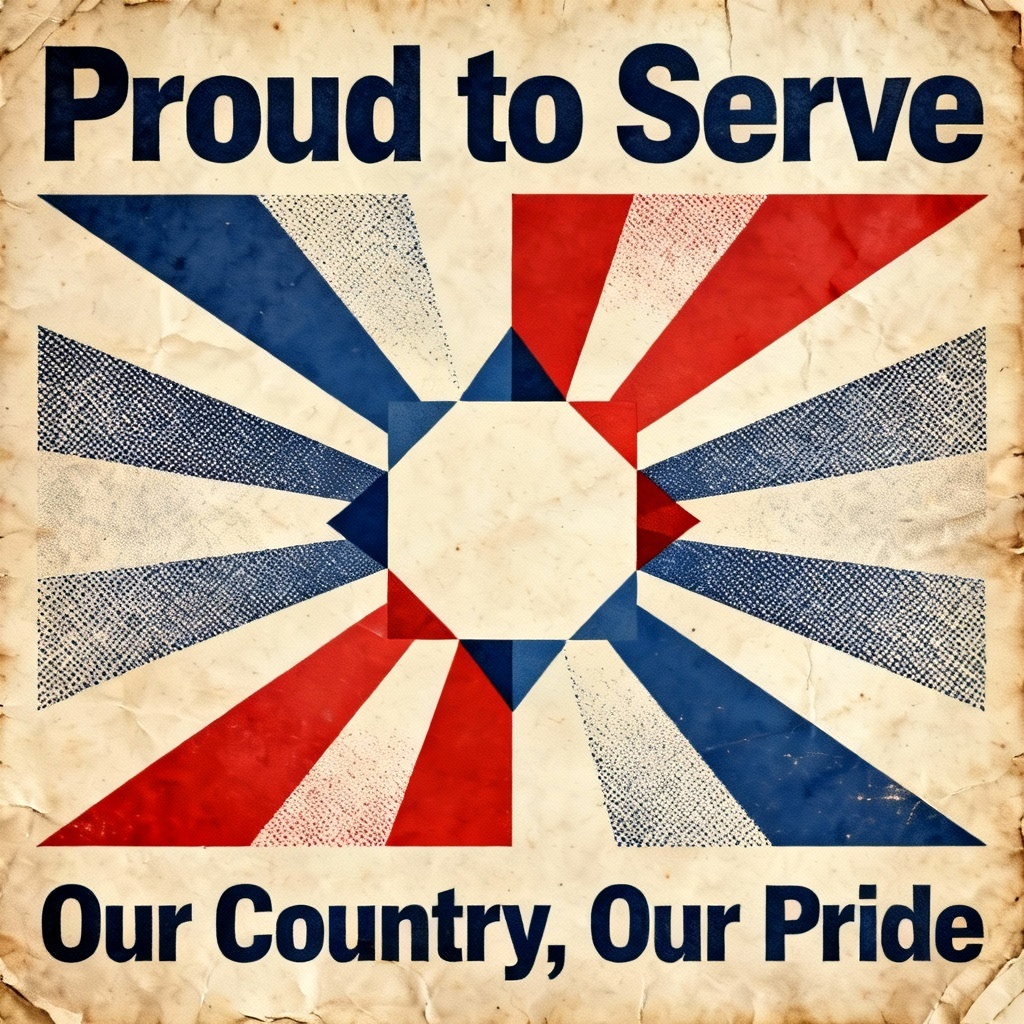 AI retro screenprint patriotic travel poster