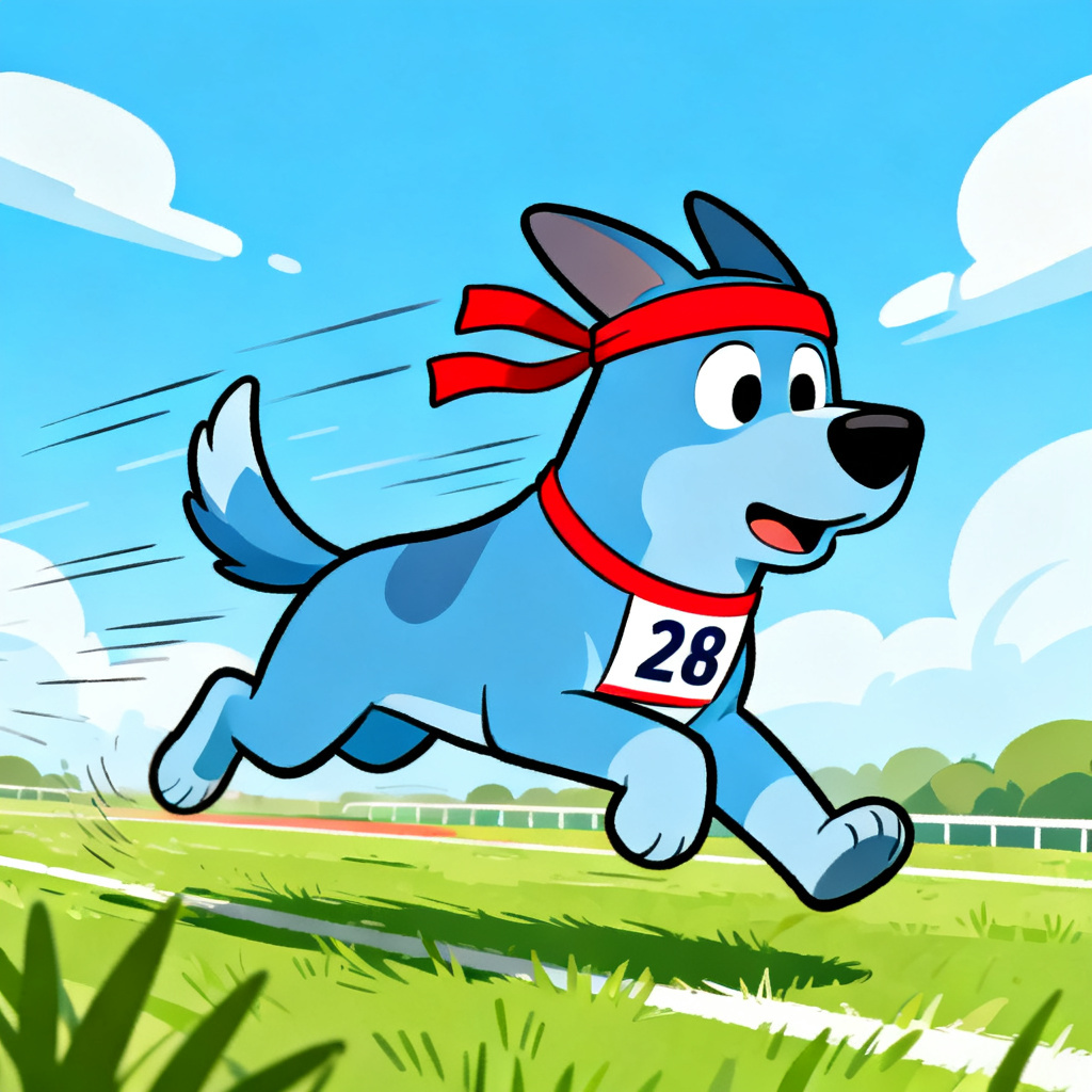Bluey style sports day dog OC