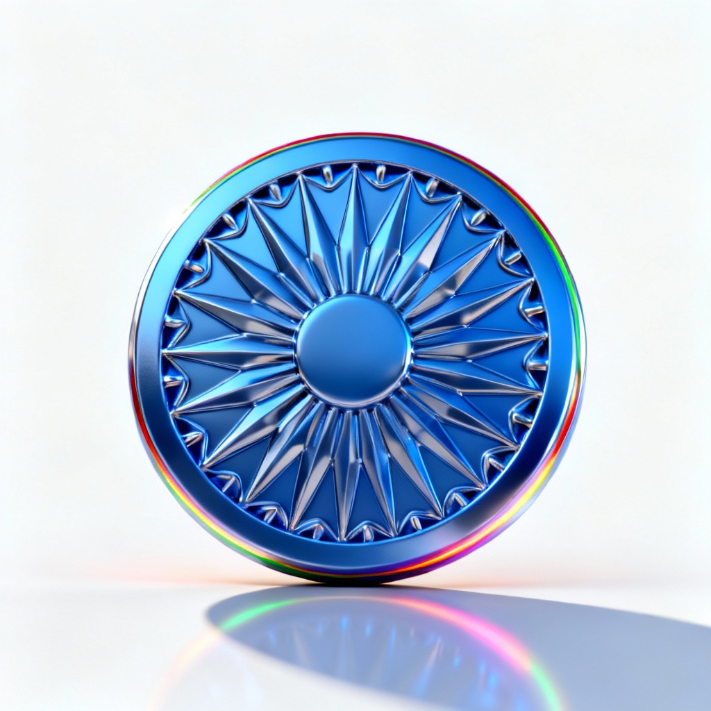 AI 3D Ashoka Chakra emblem on white background