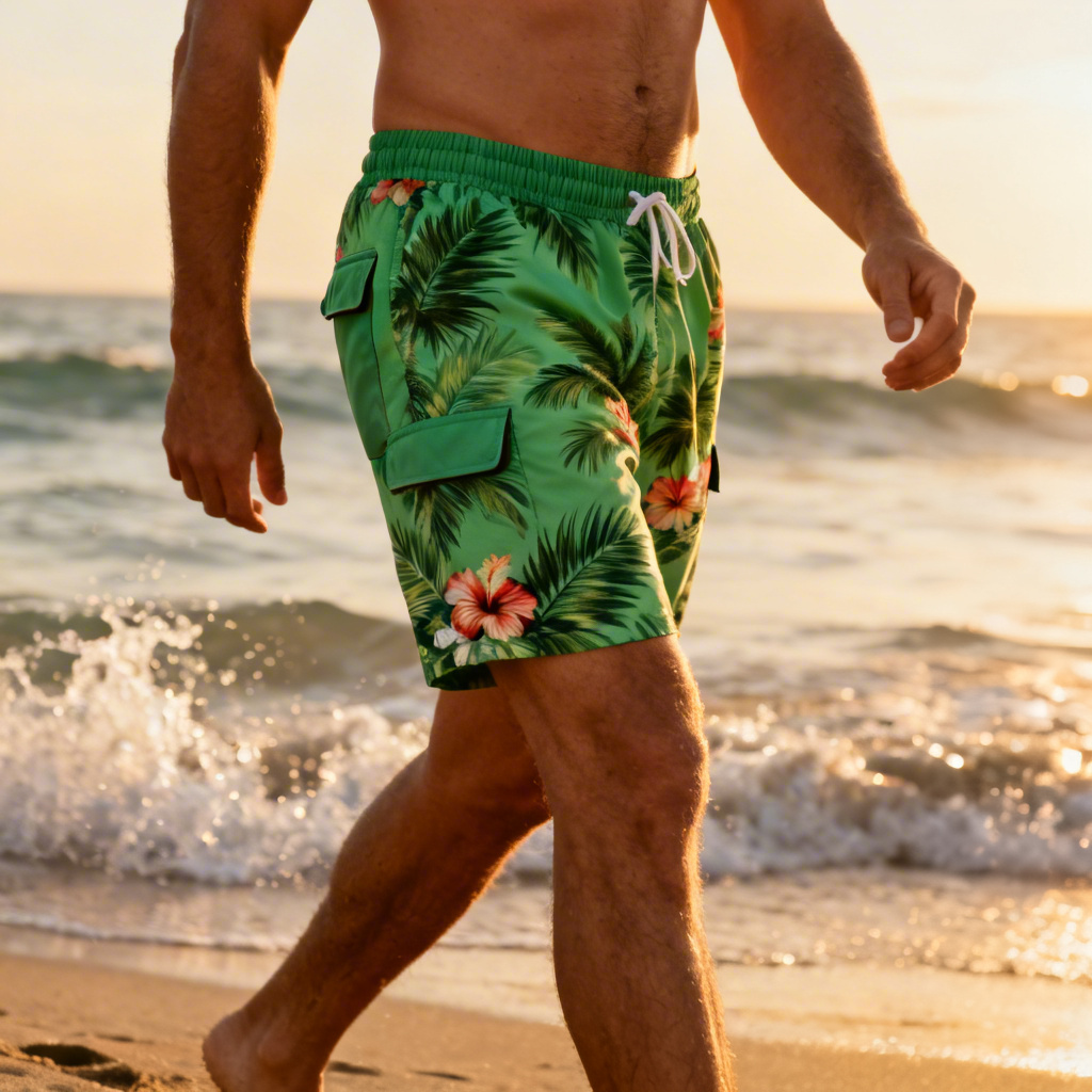 AI tropical chubbie swim suits short swim trunks