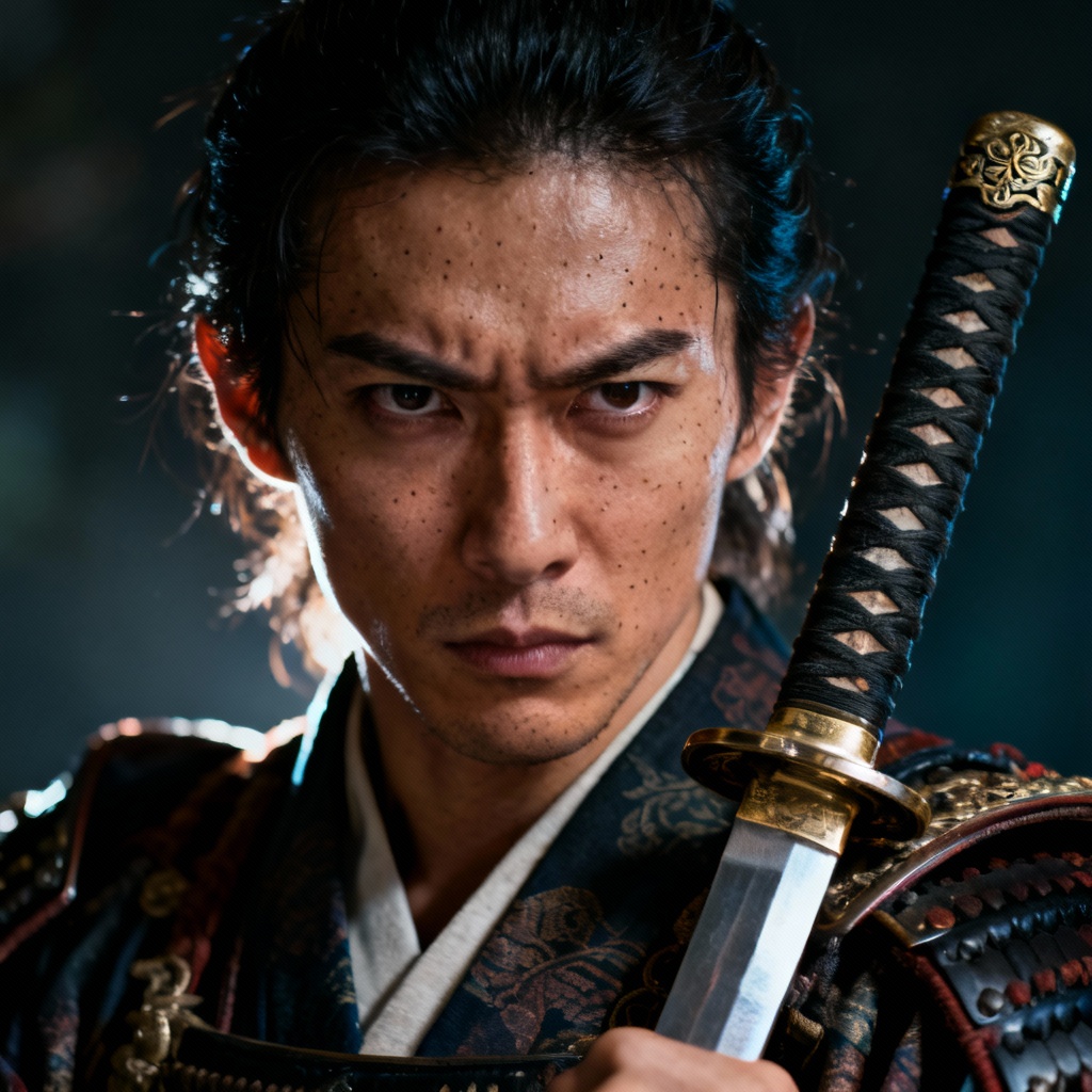 AI anime to real samurai warrior