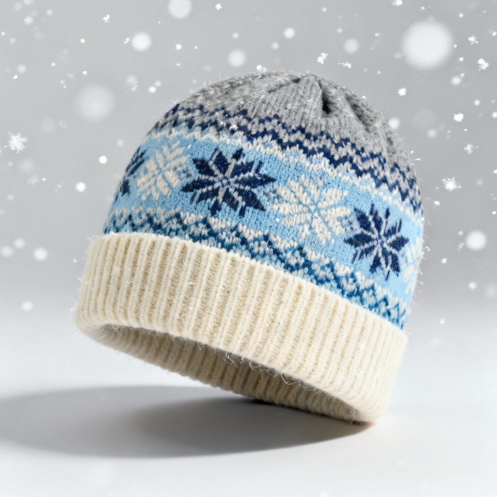 AI Fair Isle winter beanie mockup