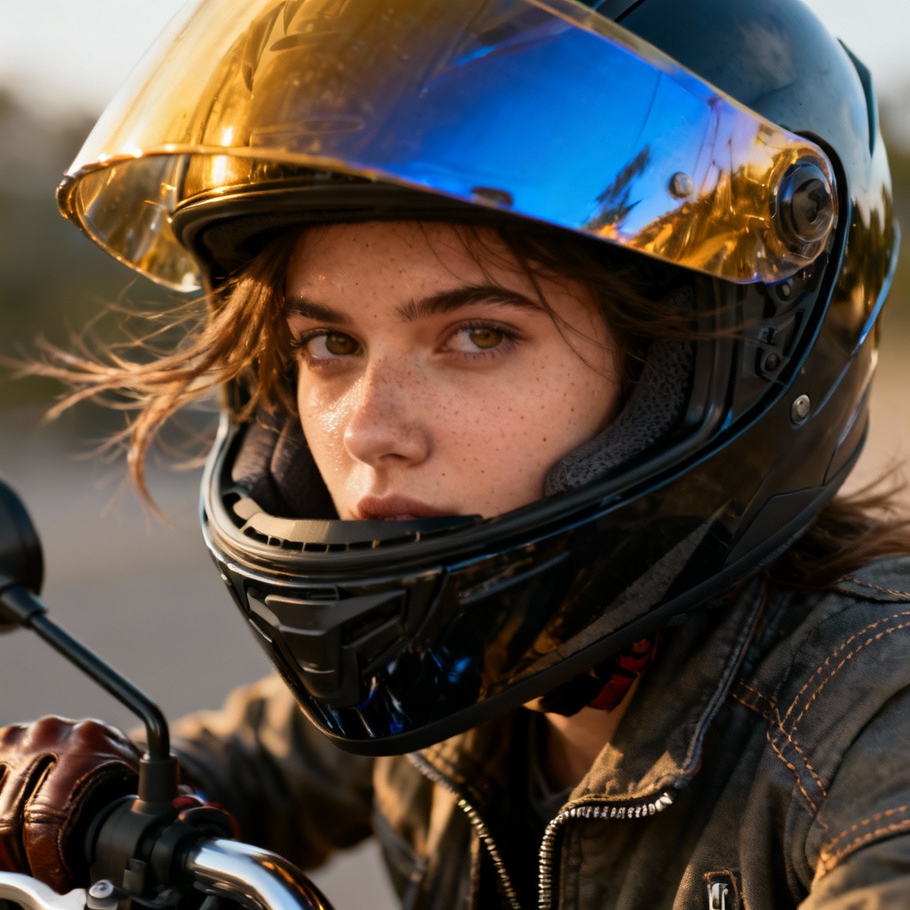 AI photorealistic touring rider portrait