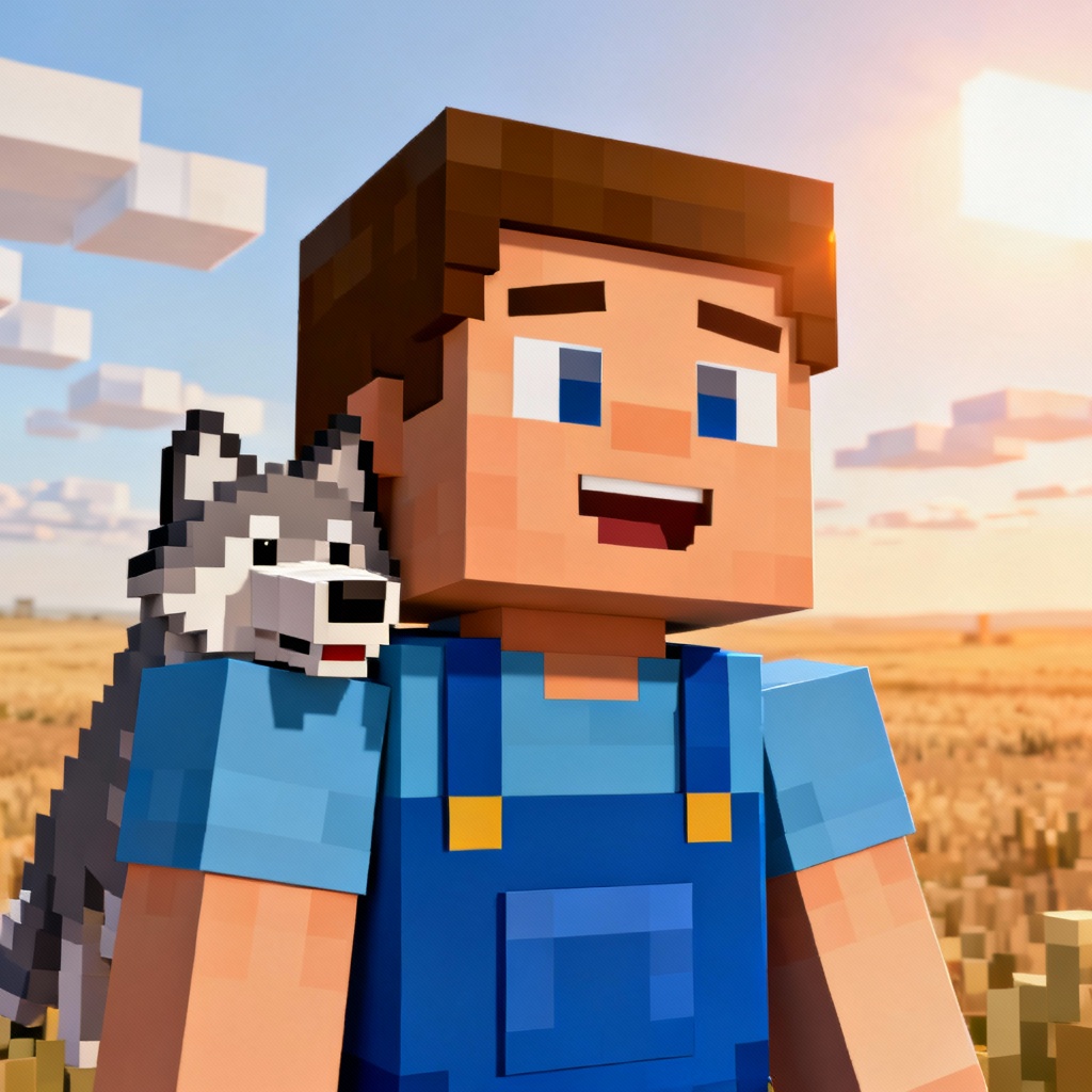 Minecraft PFP builder with wolf companion