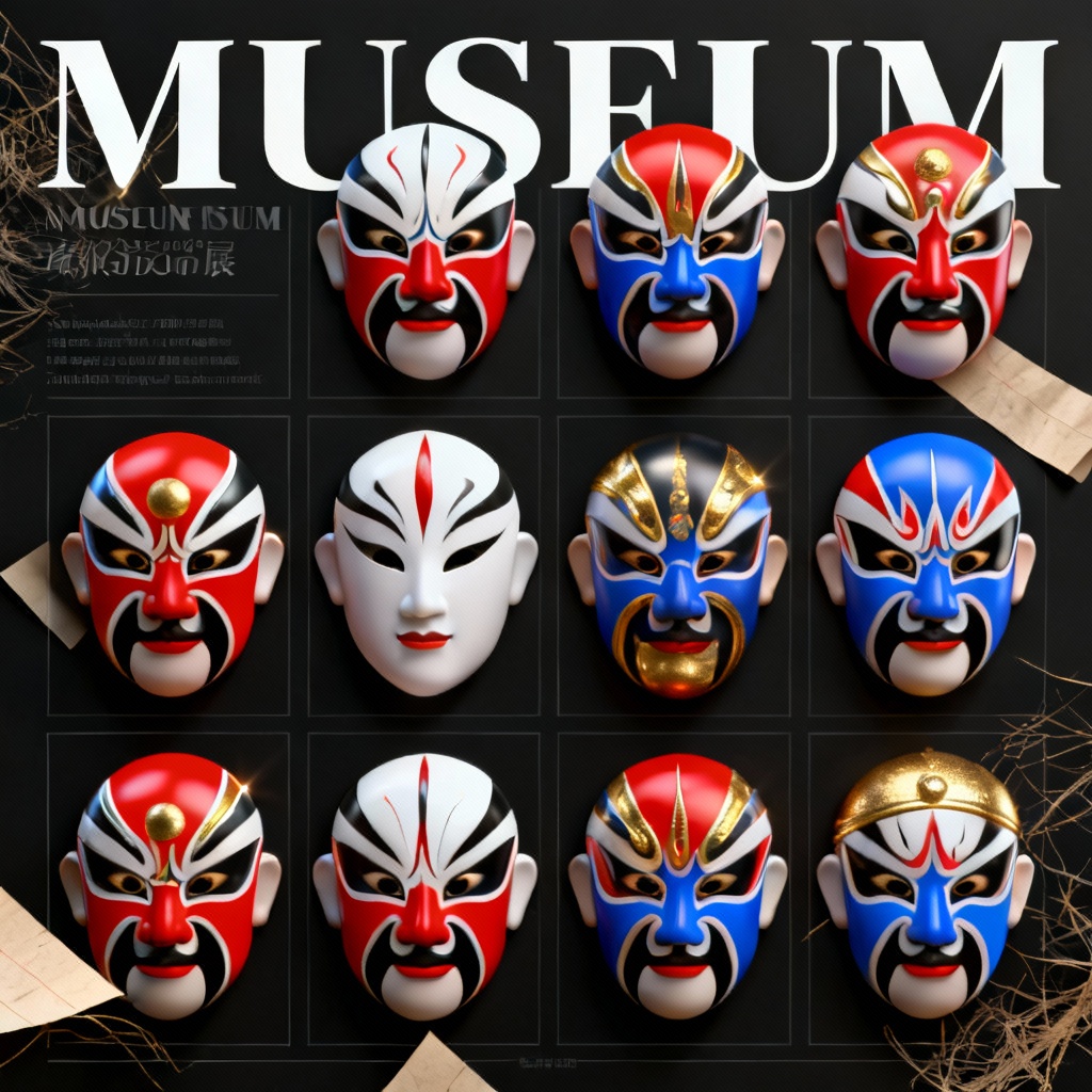 AI Peking Opera mask lineup poster