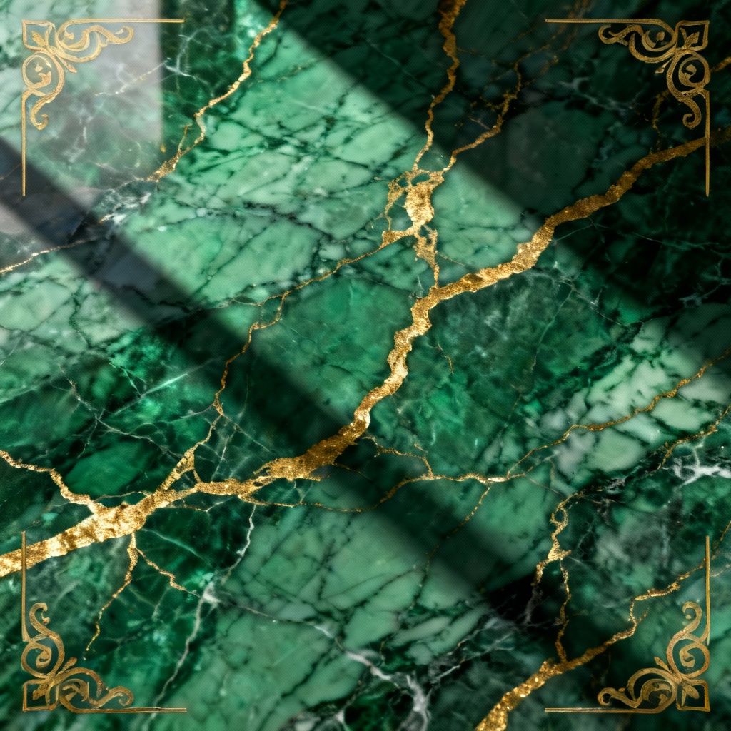 AI Green Marble Islamic Luxury Background