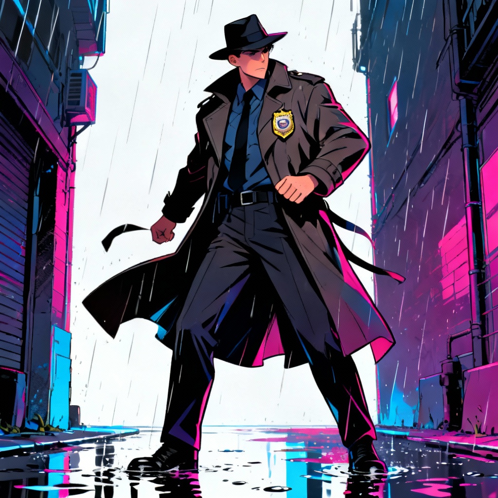 AI anime detective police character