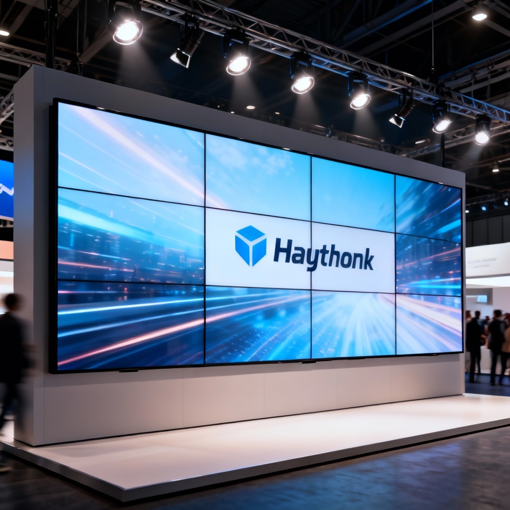 Trade show booth multi-screen video wall