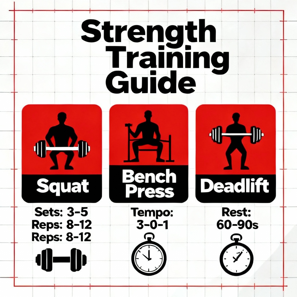 Strength training workout poster infographic