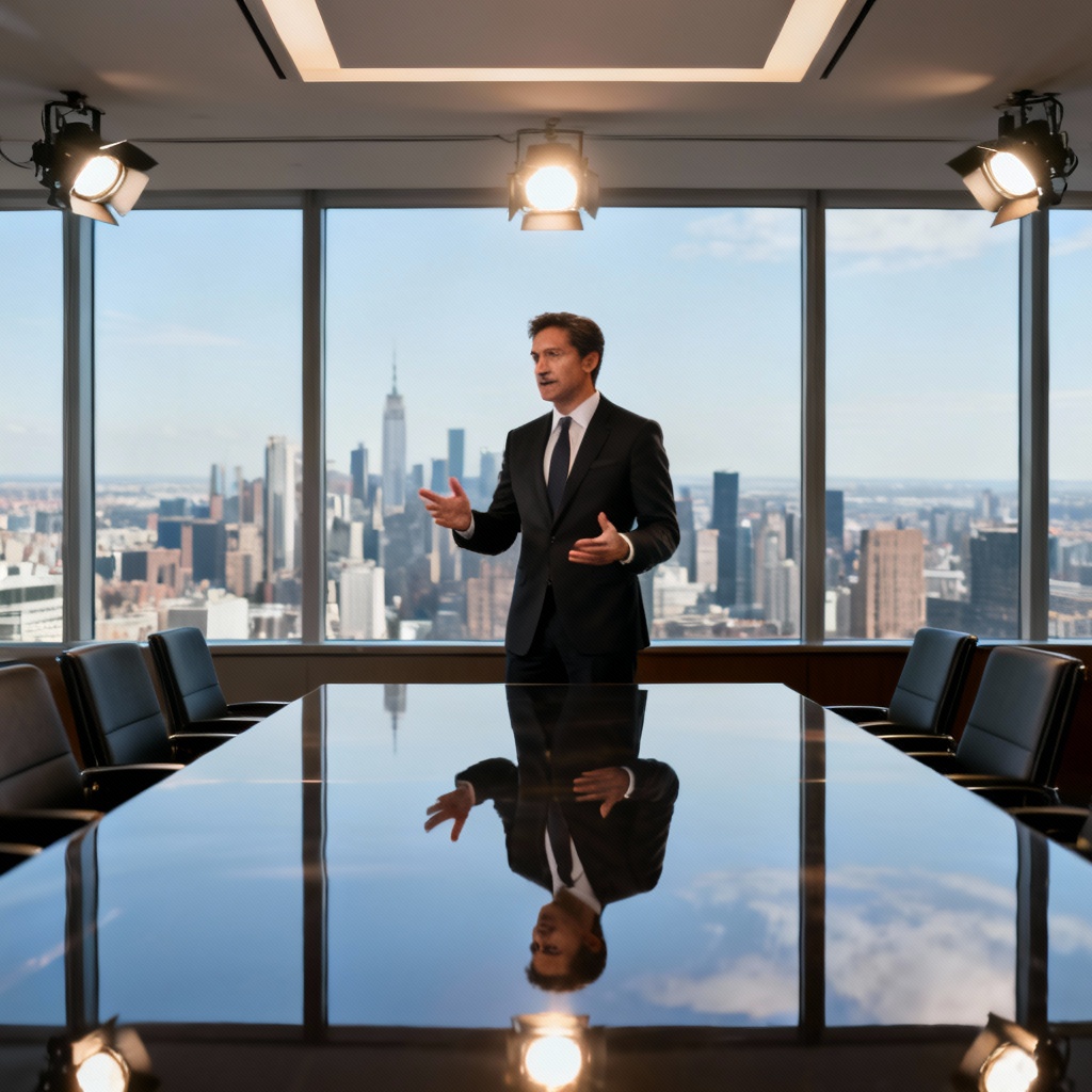 AI executive leader in boardroom presentation