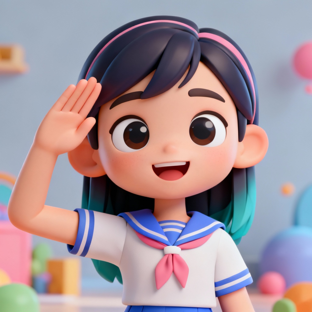 AI Stylized 3D Character Saluting