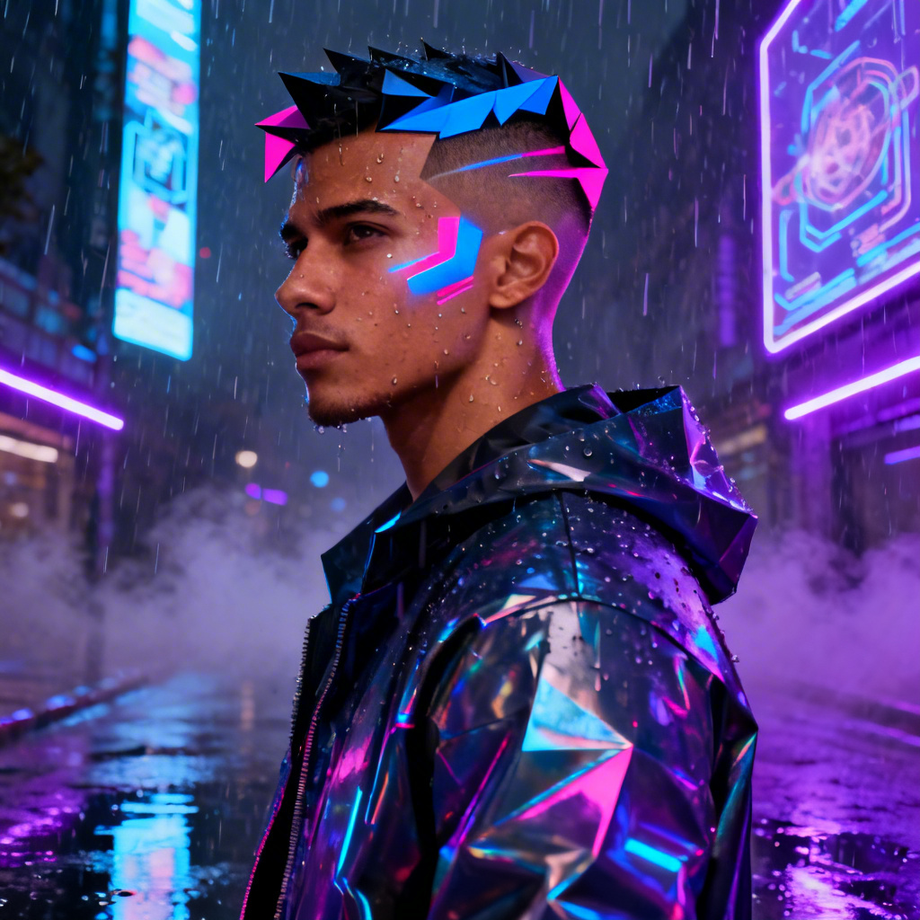 AI cyberpunk mixed male avatar