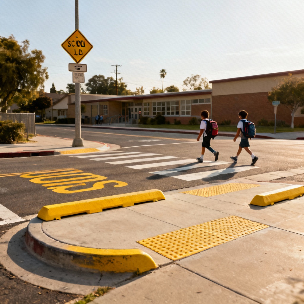 AI school zone raised crosswalk