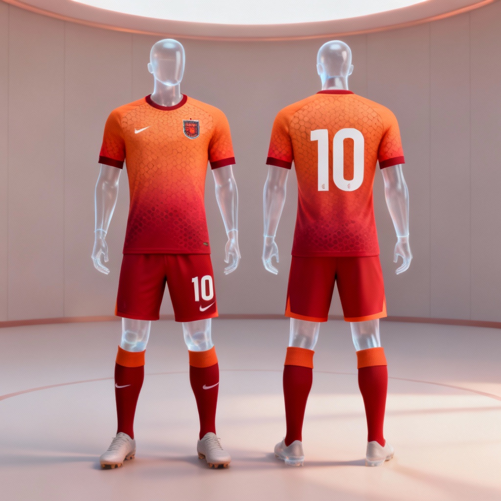 AI modern football kit gradient in studio