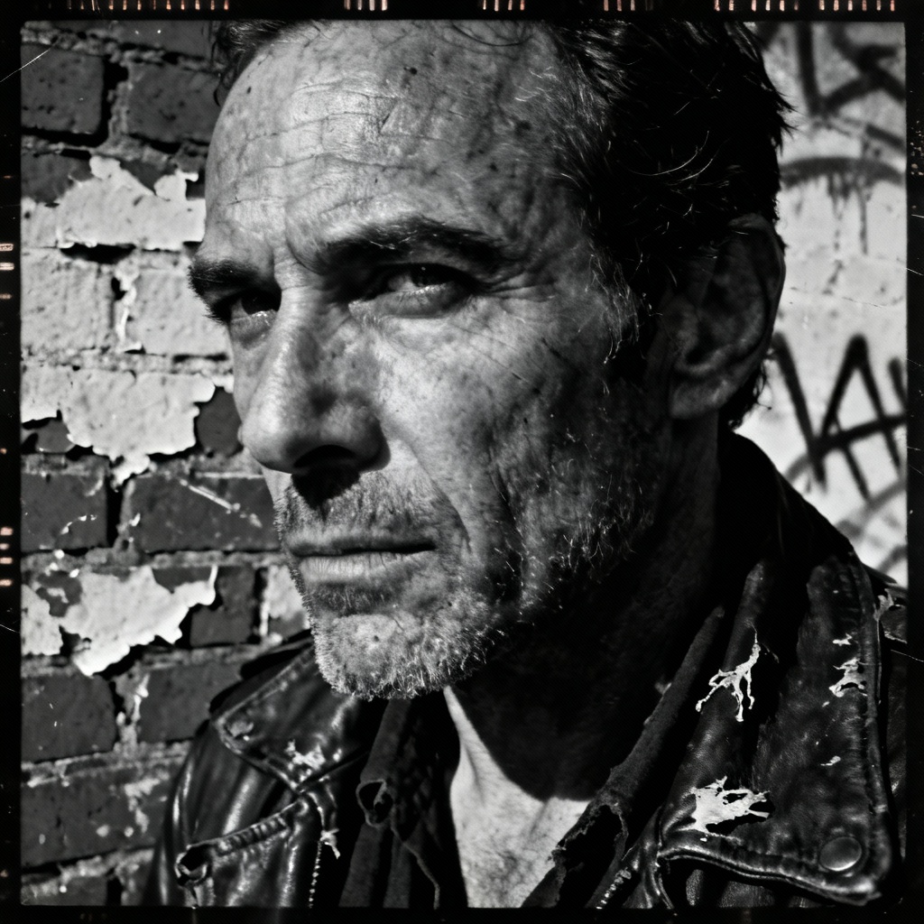 AI Grunge Monochrome Portrait