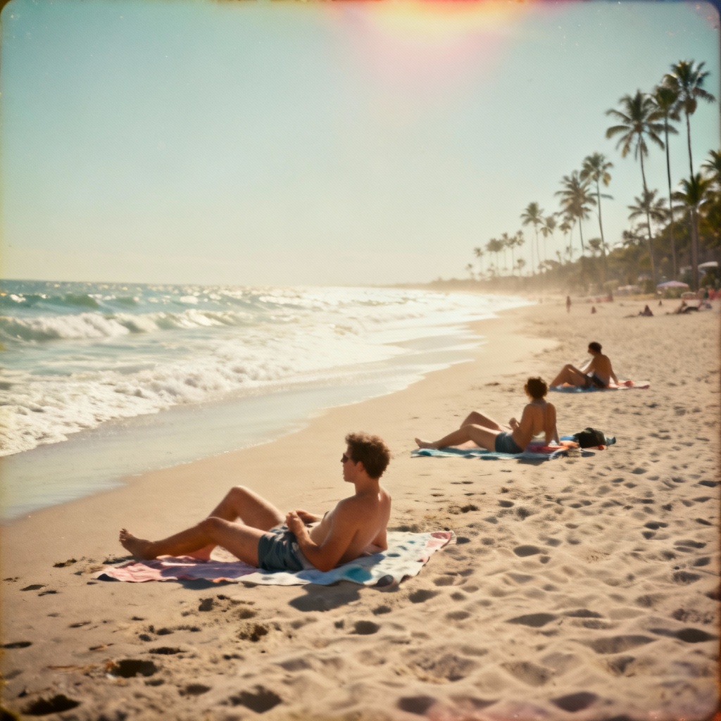 AI Retro Beach Snapshot With Color Shift