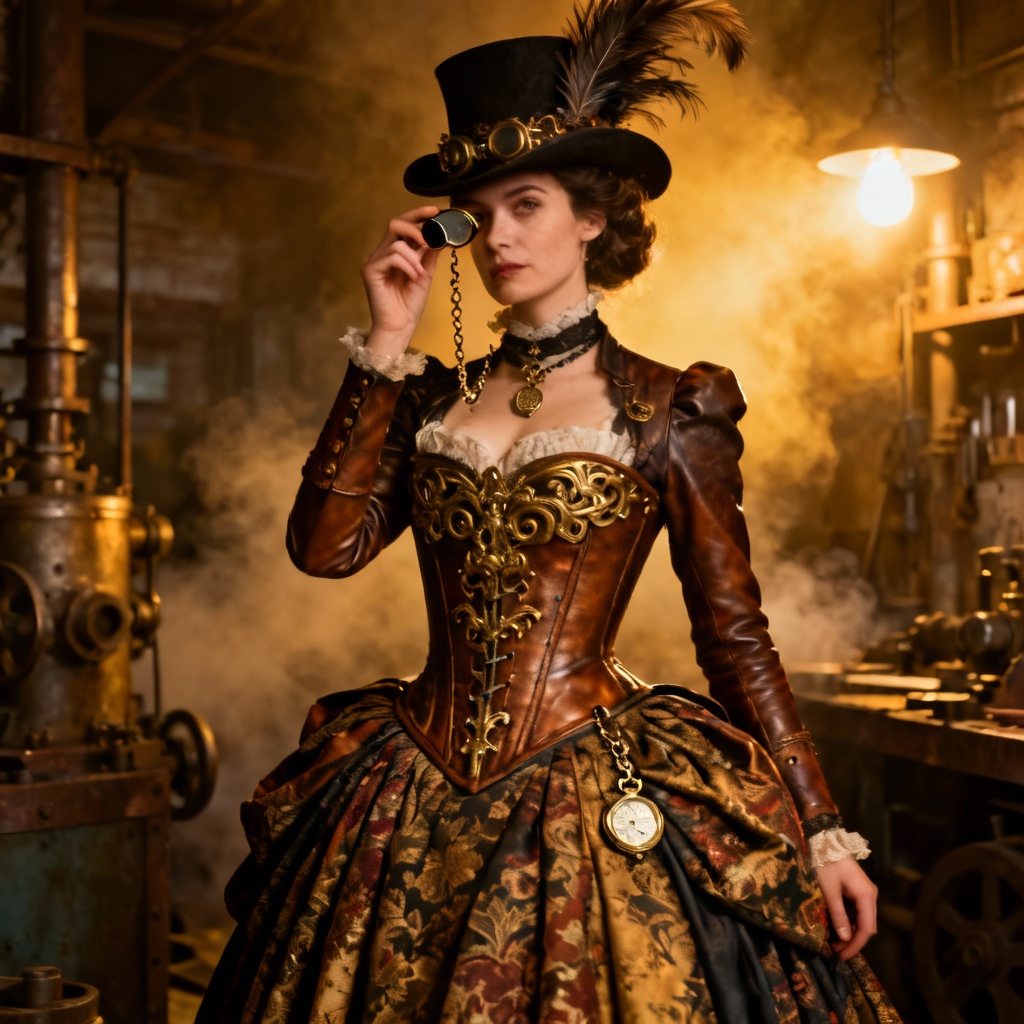 AI Gilded Steampunk Duchess Attire