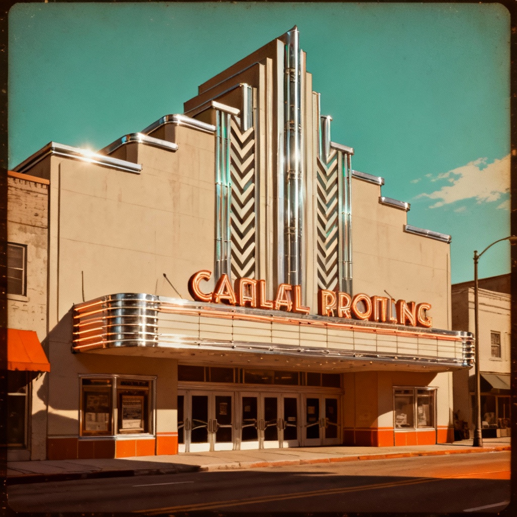 AI Art Deco Theater Vintage Facade