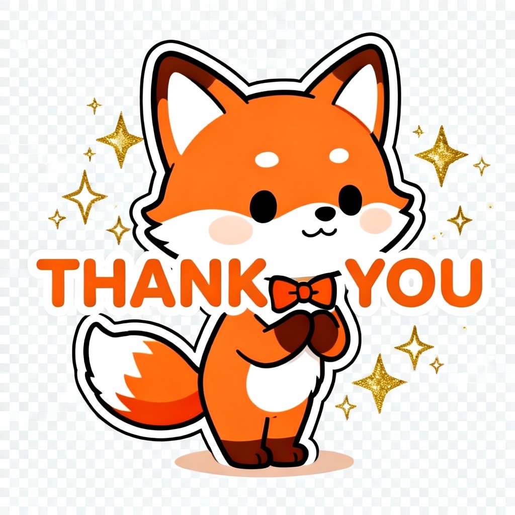 AI LINE sticker fox saying thank you