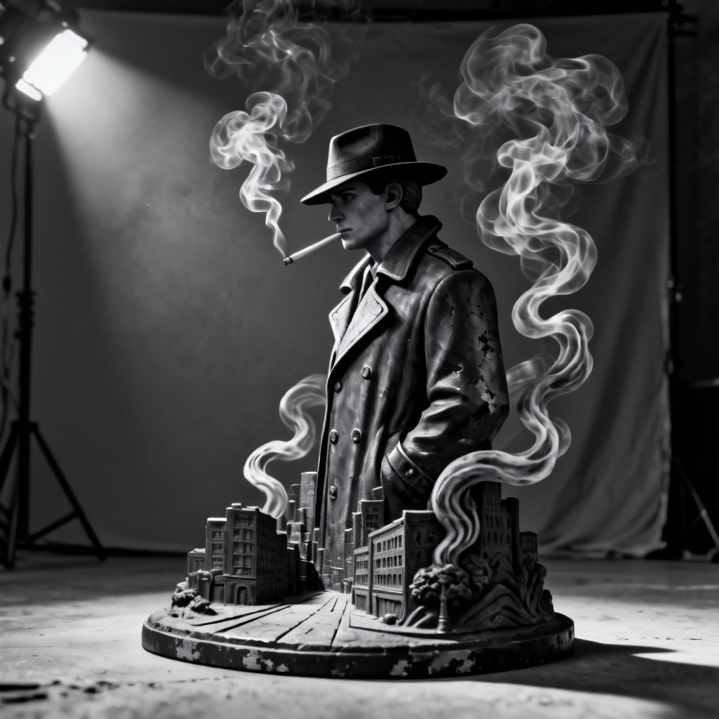 AI noir detective collectible figure