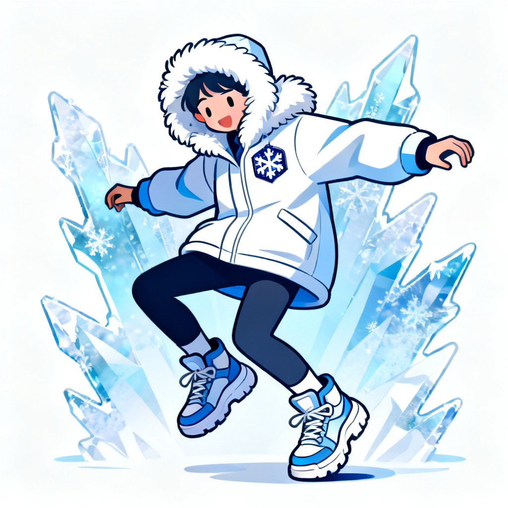AI Sprunki dancer OC with arctic color scheme