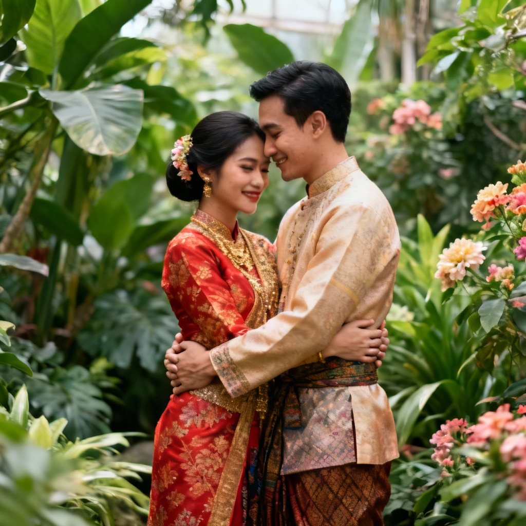 AI cultural wedding attire hug