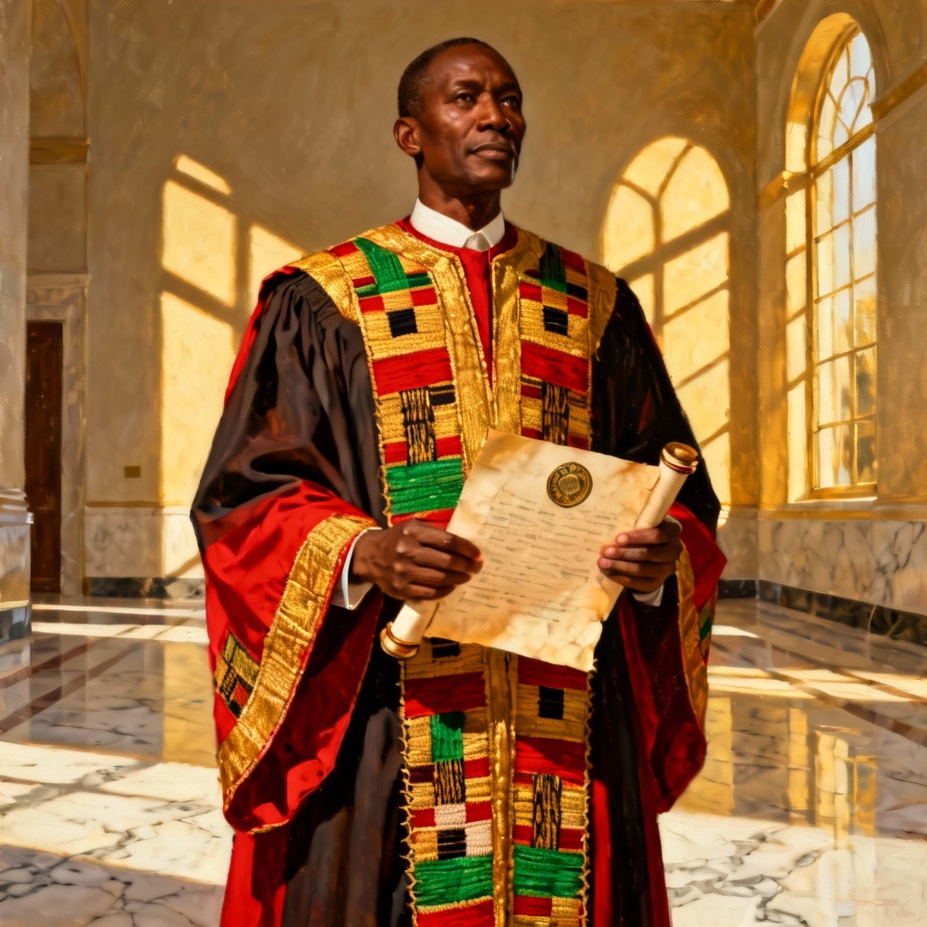 AI kente-inspired graduation ceremonial robe