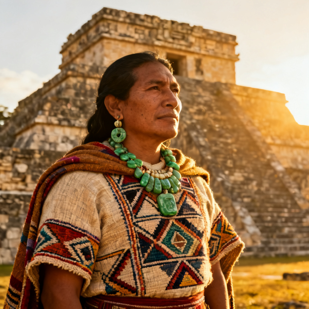 AI Mayan traditional ceremonial clothing