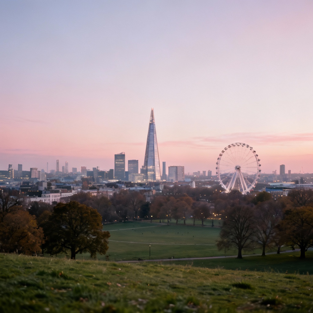 AI London skyline view from Primrose Hill