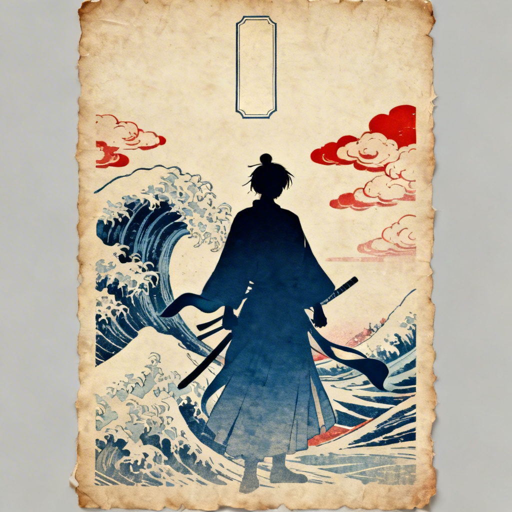 AI Samurai Ukiyo-e Fusion Anime Poster
