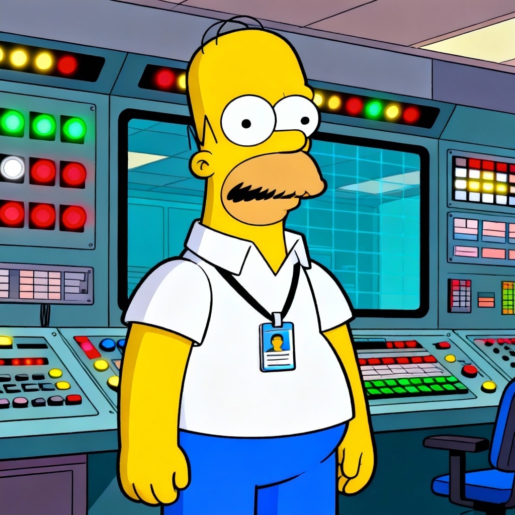 AI Simpsons Nuclear Plant Worker