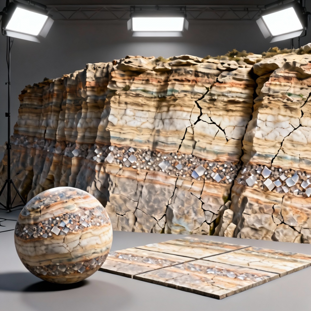 AI generated rock cliff PBR texture