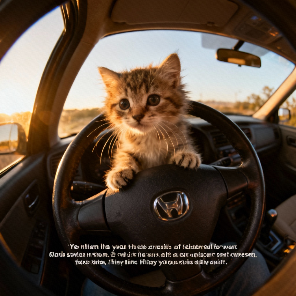 AI Dashcam Driving Cat Meme