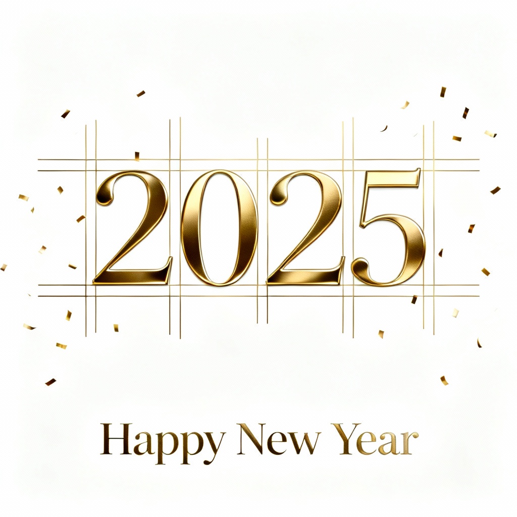 Minimal gold 2025 New Year type poster