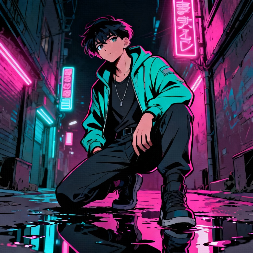 AI Cyberpunk Cartoon Portrait