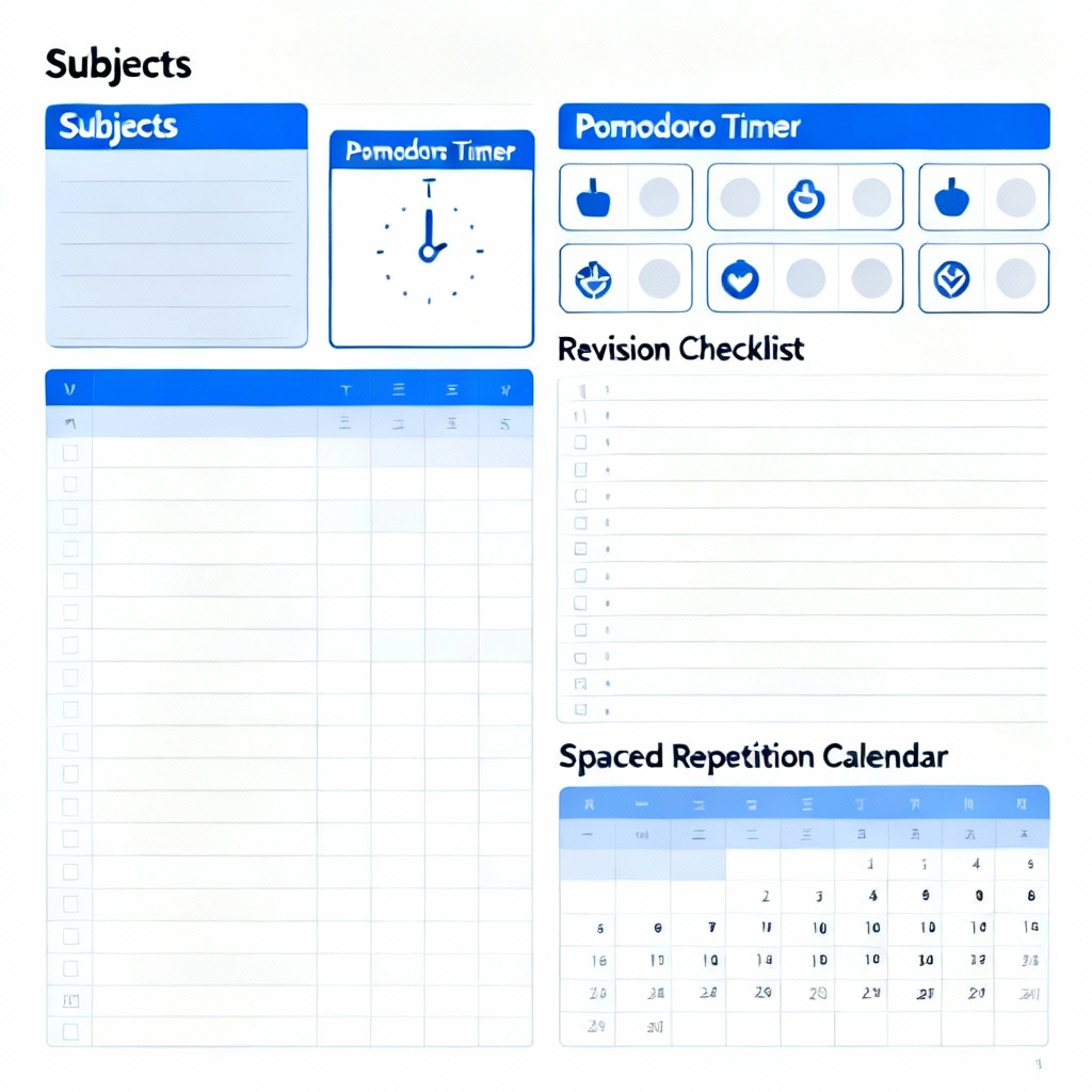 AI study planner journal with revision checklist
