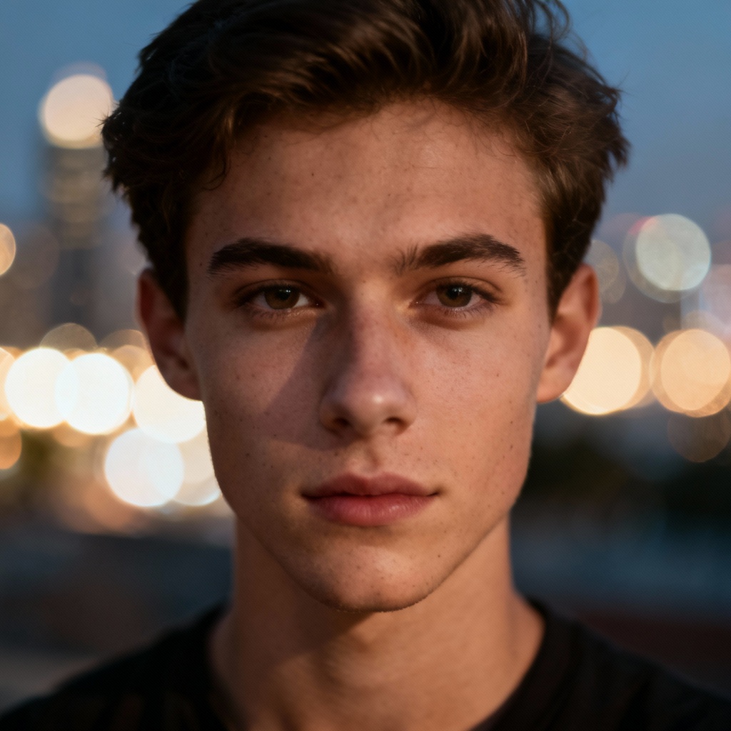 AI blurred background headshot with creamy bokeh